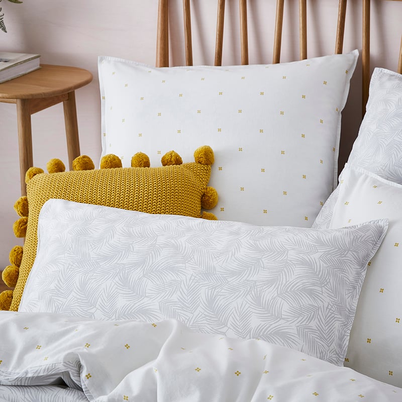 Stonewashed Printed Cotton Cluster Fern Quilt Cover