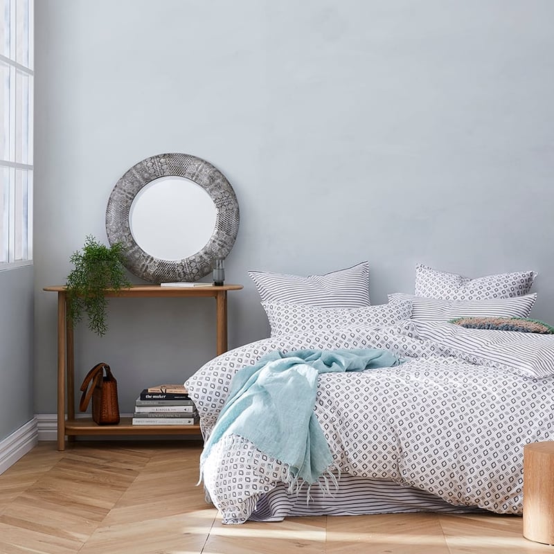 Stonewashed Printed Cotton Diamond Stripe Quilt Cover