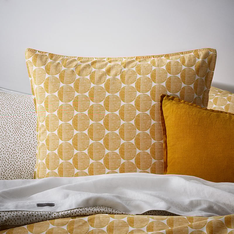 Stonewashed Cotton Printed Dijon Spot Quilt Cover Separates