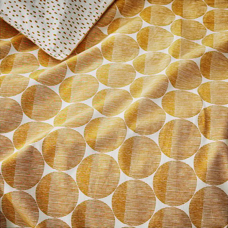 Stonewashed Cotton Printed Dijon Spot Quilt Cover Separates