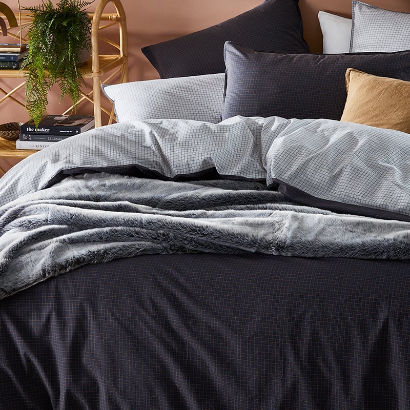 Stonewashed Printed Cotton Ink Quilt Cover Separates