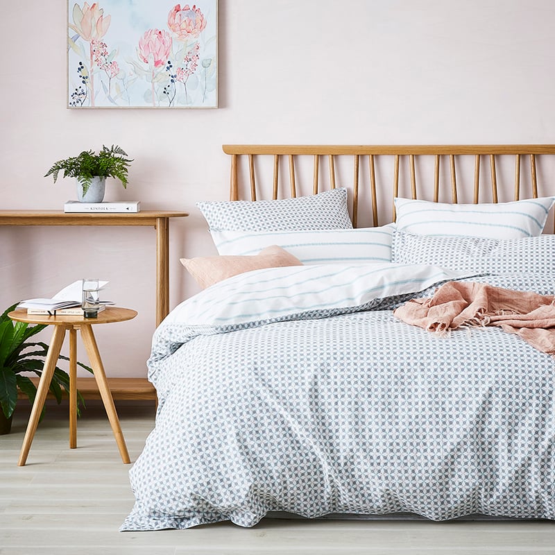 Stonewashed Printed Cotton Kalido Stripe Quilt Cover
