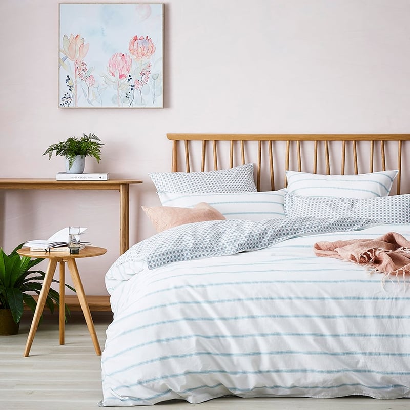 Stonewashed Printed Cotton Kalido Stripe Quilt Cover