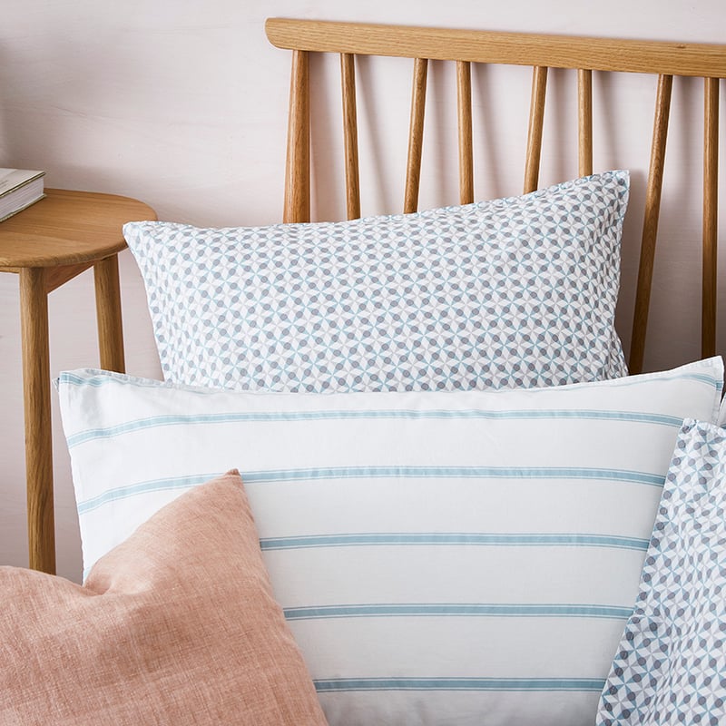Stonewashed Printed Cotton Kalido Stripe Quilt Cover