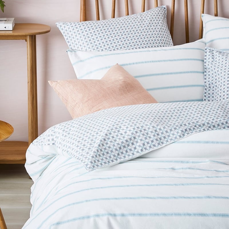 Stonewashed Printed Cotton Kalido Stripe Quilt Cover