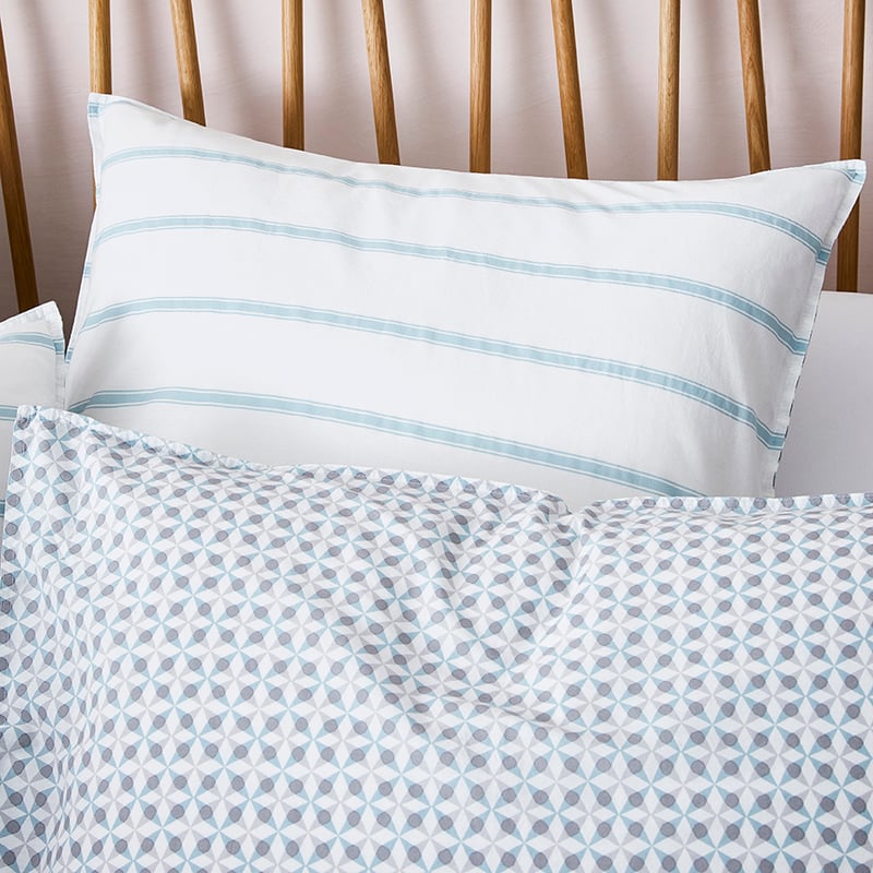 Stonewashed Printed Cotton Kalido Stripe Quilt Cover