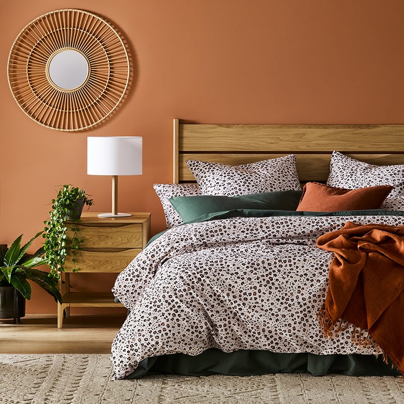 Stonewashed Cotton Printed Nude Leopard Quilt Cover Separates