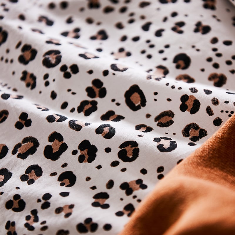 Stonewashed Cotton Printed Nude Leopard Quilt Cover Separates