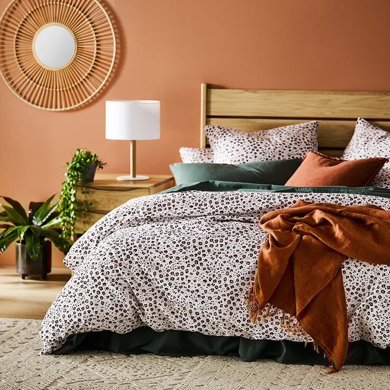 Stonewashed Cotton Printed Nude Leopard Quilt Cover Separates