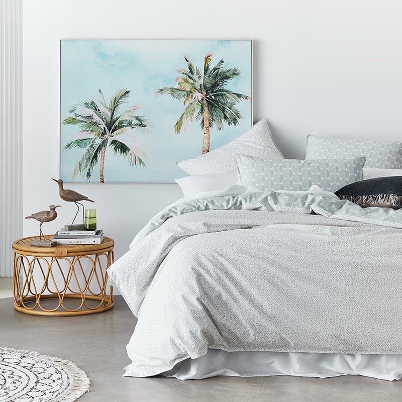 Stonewashed Printed Cotton Powder Blue Spot Quilt Cover Separates