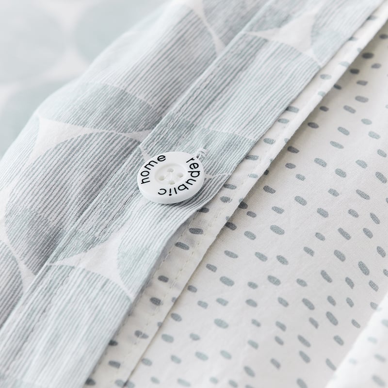 Stonewashed Printed Cotton Powder Blue Spot Quilt Cover Separates