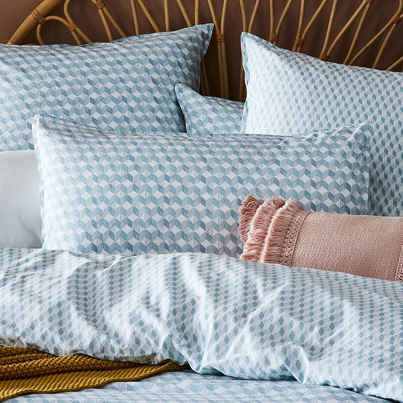 Stonewashed Cotton Printed Retro Chevron Quilt Cover Separates