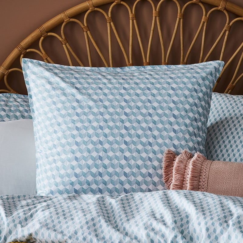 Stonewashed Cotton Printed Retro Chevron Quilt Cover Separates