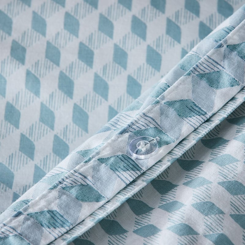 Stonewashed Cotton Printed Retro Chevron Quilt Cover Separates