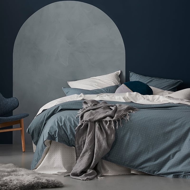 Stonewashed Printed Cotton Sage Spot Quilt Cover Separates