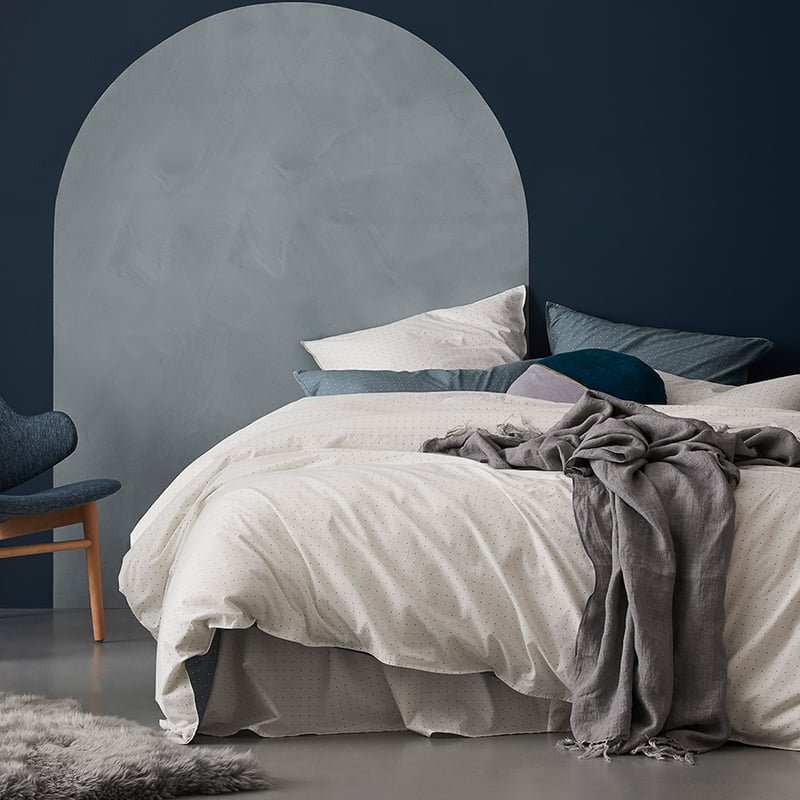 Stonewashed Printed Cotton Sage Spot Quilt Cover Separates