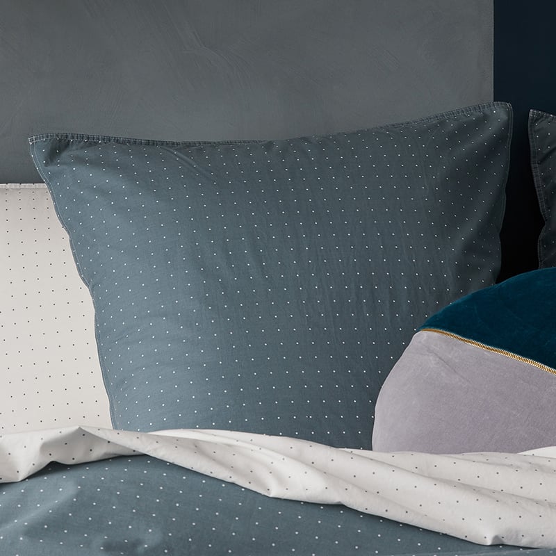 Stonewashed Printed Cotton Sage Spot Quilt Cover Separates