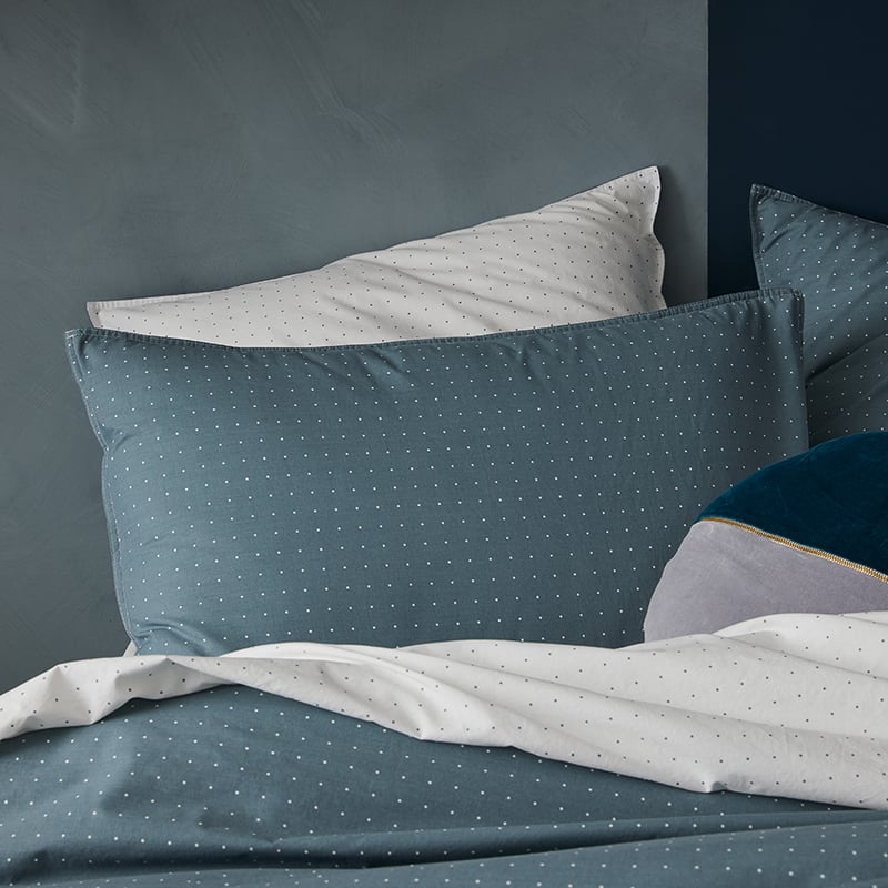 Stonewashed Printed Cotton Sage Spot Quilt Cover Separates