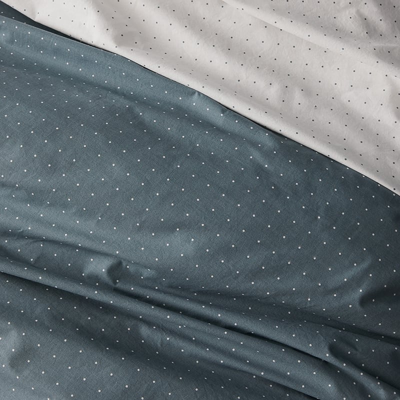Stonewashed Printed Cotton Sage Spot Quilt Cover Separates