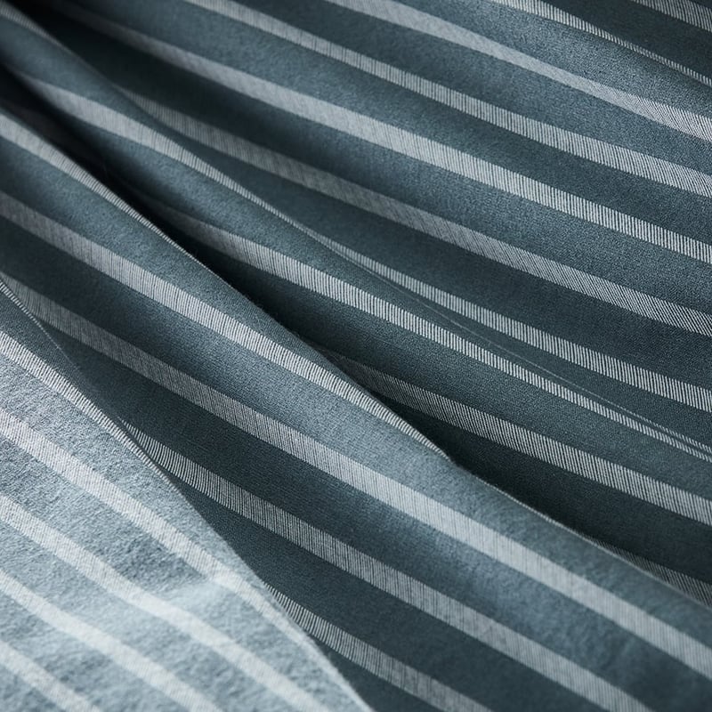 Stonewashed Printed Cotton Sage Stripe Quilt Cover Separates