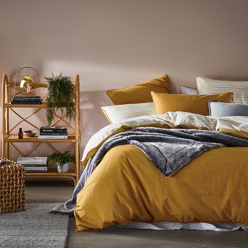 Stonewashed Printed Cotton Spice Henna Quilt Cover Separates