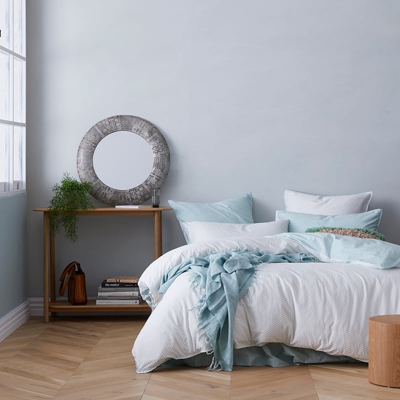 Stonewashed Printed Cotton Spot Geo Quilt Cover