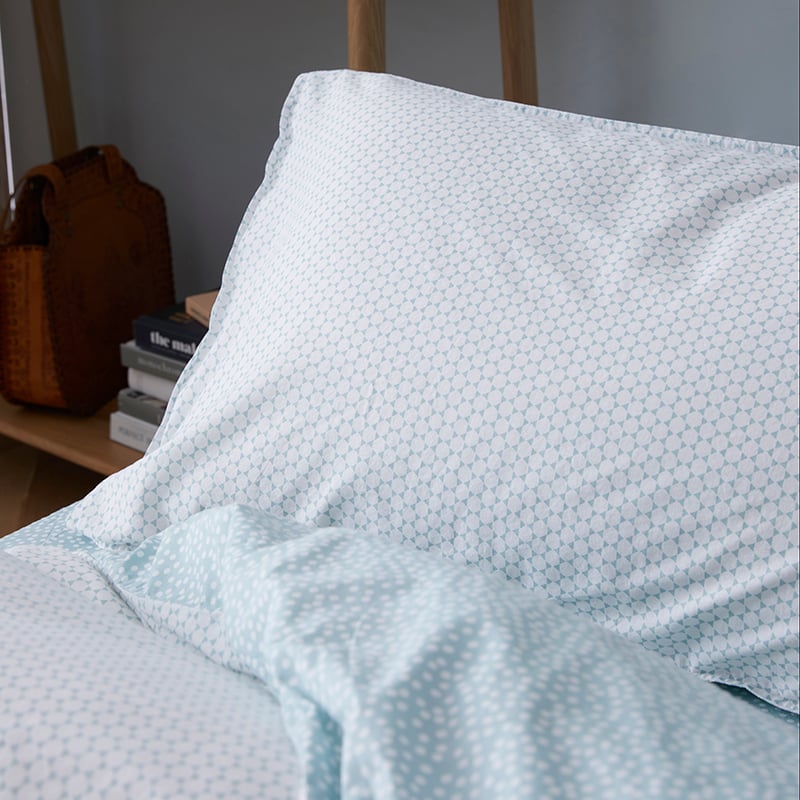 Stonewashed Printed Cotton Spot Geo Quilt Cover