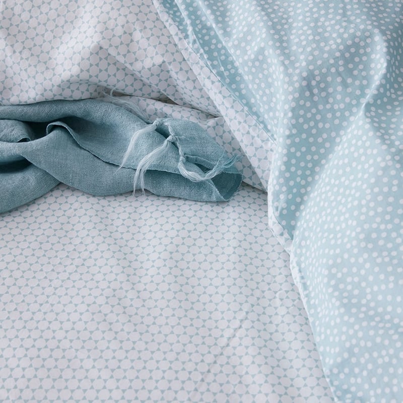 Stonewashed Printed Cotton Spot Geo Quilt Cover