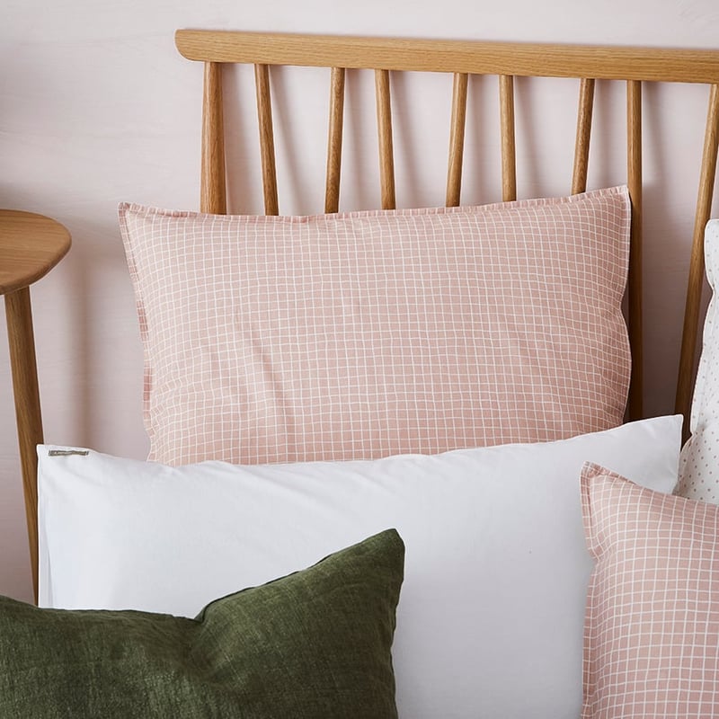 Stonewashed Printed Cotton Tile Grid Quilt Cover Separates