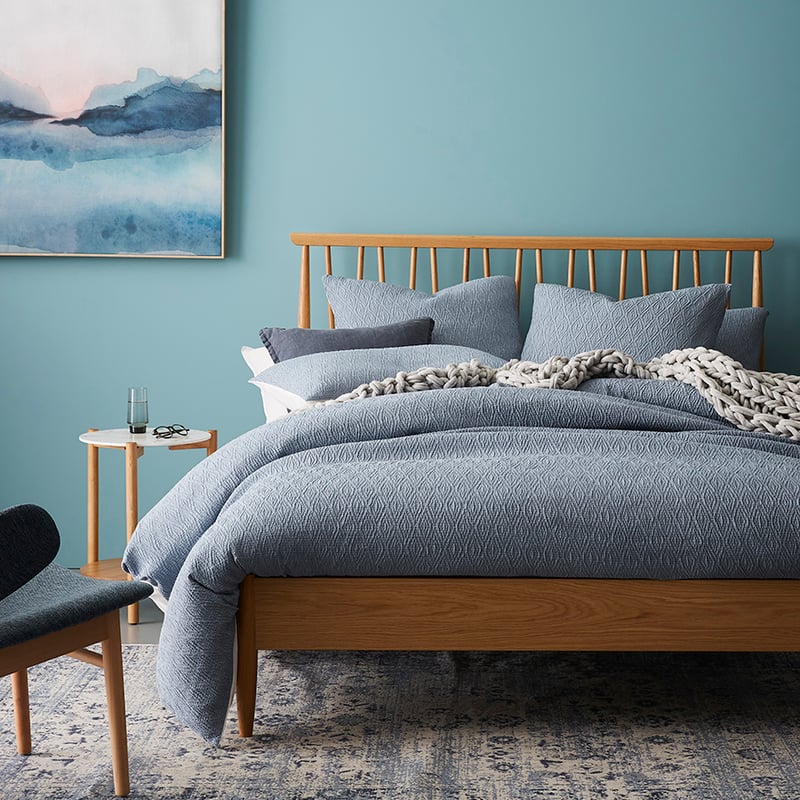 Harlow Steel Blue Quilt Cover Set + Separates