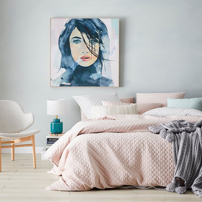 Duke Velvet Dusty Pink Quilted Quilt Cover Separates