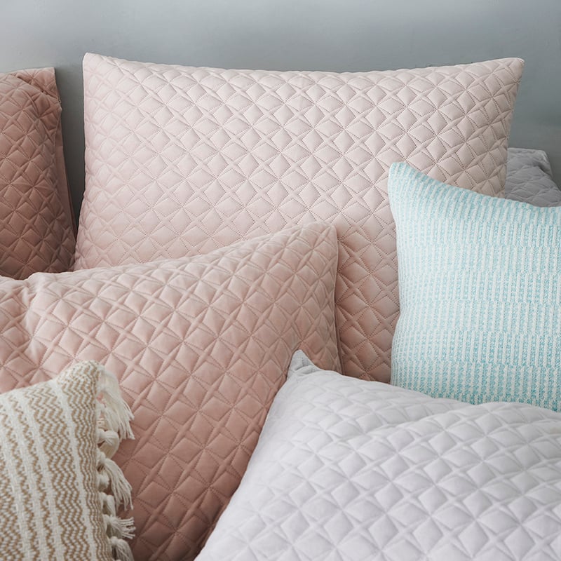 Duke Velvet Dusty Pink Quilted Quilt Cover Separates