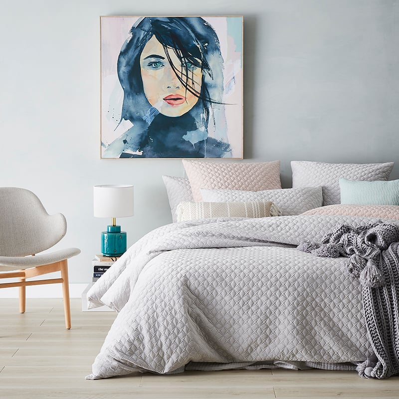 Duke Velvet Silver Quilted Quilt Cover Separates