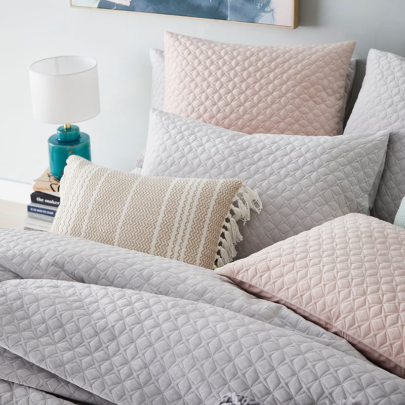 Duke Velvet Silver Quilted Quilt Cover Separates