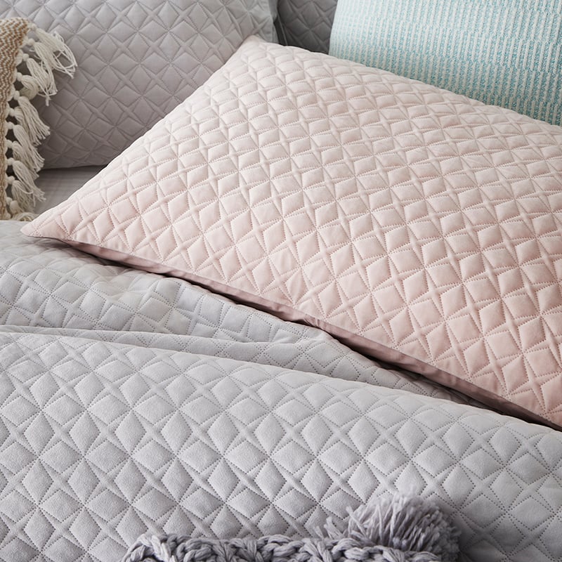 Duke Velvet Silver Quilted Quilt Cover Separates