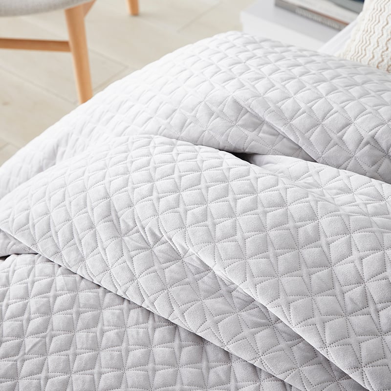 Duke Velvet Silver Quilted Quilt Cover Separates