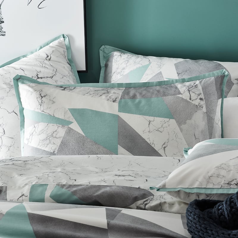 Calcutta Marble Print Sage Quilt Cover Set + Separates