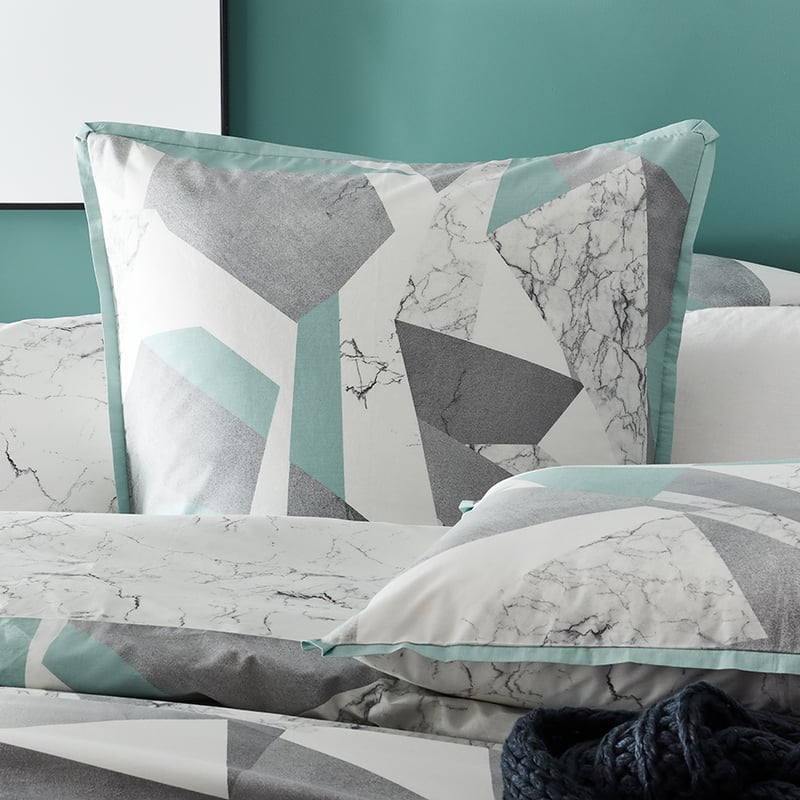 Calcutta Marble Print Sage Quilt Cover Set + Separates