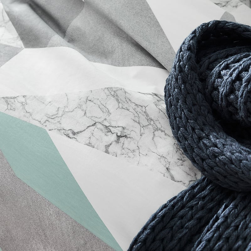 Calcutta Marble Print Sage Quilt Cover Set + Separates