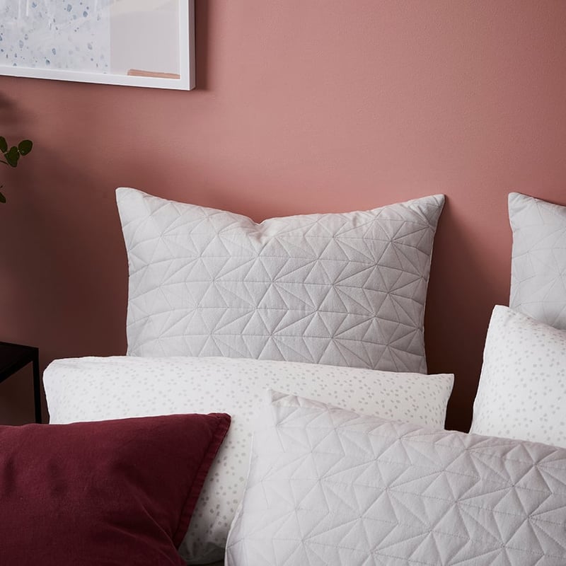 Fleck Flannelette Quilted Silver Quilt Cover Set