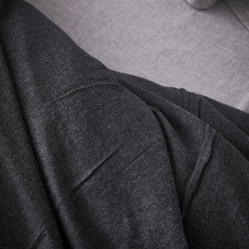Super Soft Brushed Flannelette Silver & Charcoal Quilt Cover
