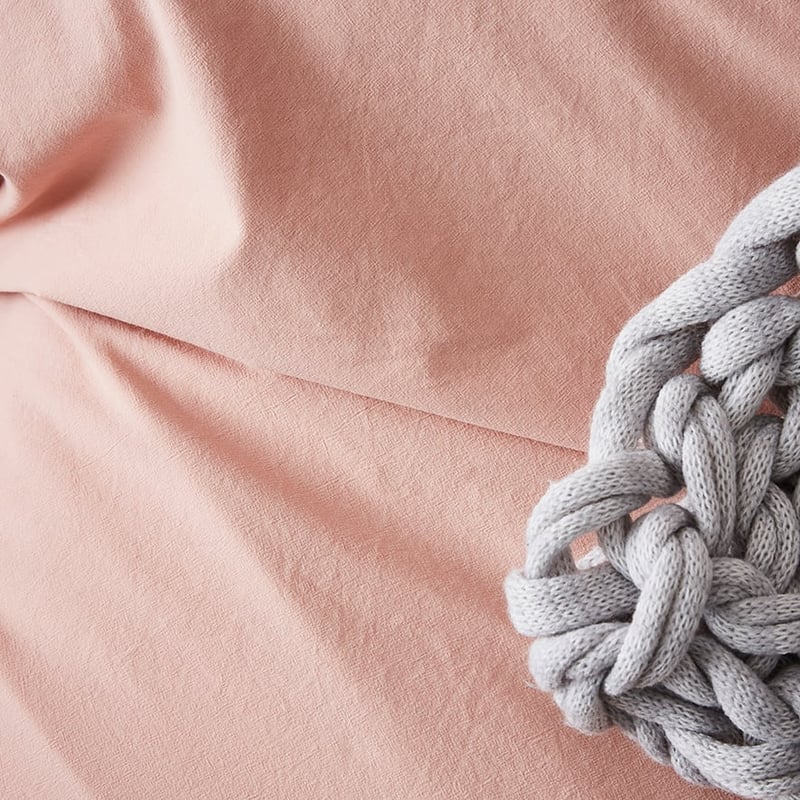 Stonewashed Cotton Tassel Dusty Pink Quilt Cover Separates