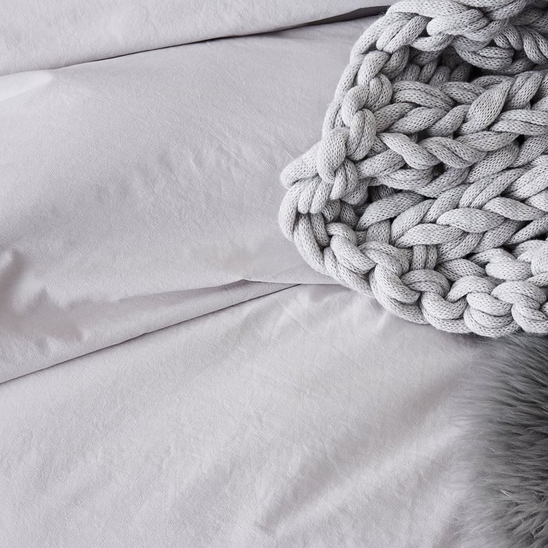 Stonewashed Cotton Tassel Silver Quilt Cover Separates