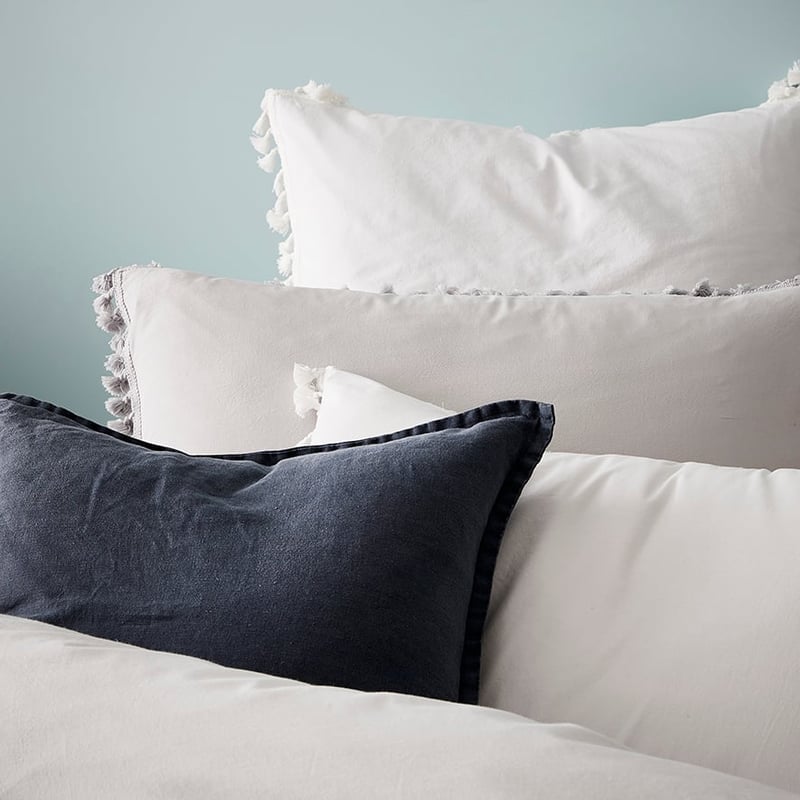 Stonewashed Cotton Tassel White Quilt Cover Separates