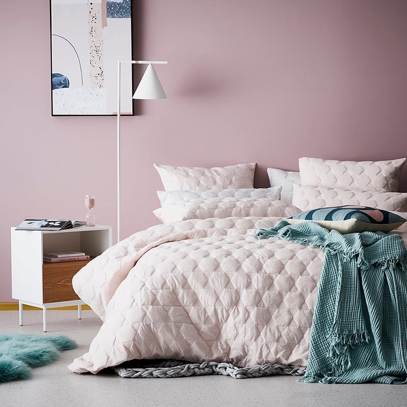 Cordon Quilted Jersey Queen Pink Quilt Cover Separates