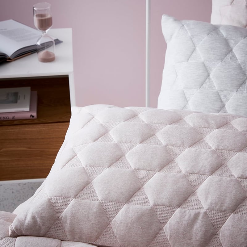 Cordon Quilted Jersey Queen Pink Quilt Cover Separates