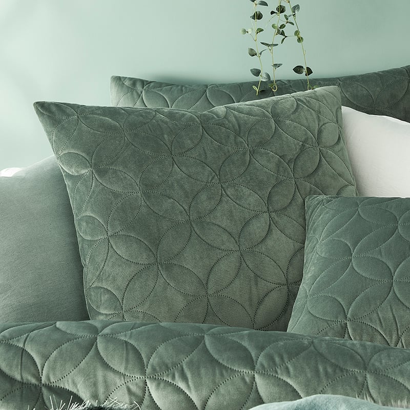 Gigi Velvet Sage Quilted Quilt Cover Separates