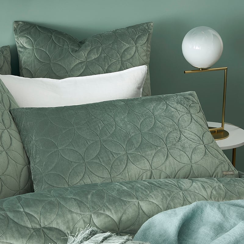 Gigi Velvet Sage Quilted Quilt Cover Separates