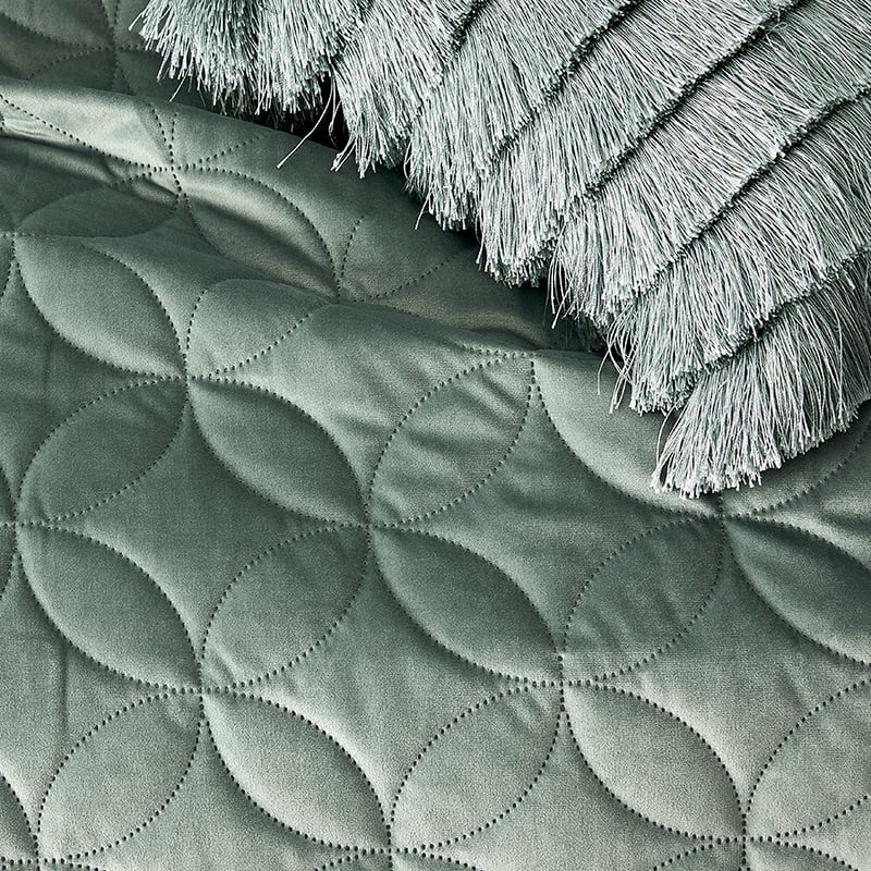 Gigi Velvet Sage Quilted Quilt Cover Separates
