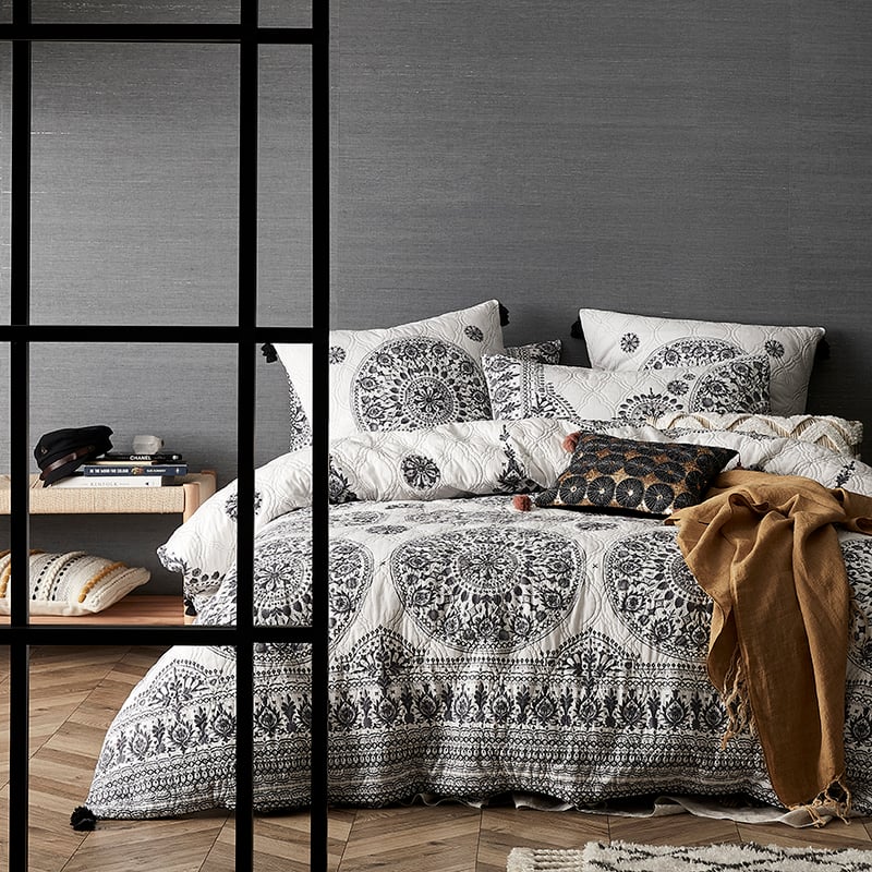 Onie Slate Quilted Quilt Cover Separates